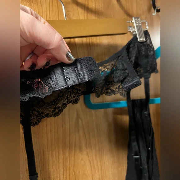 Sexy Black Lace Unlined Underwire Bra and Panty Set for Women Size 36B/Medium 🖤 - Picture 16 of 16